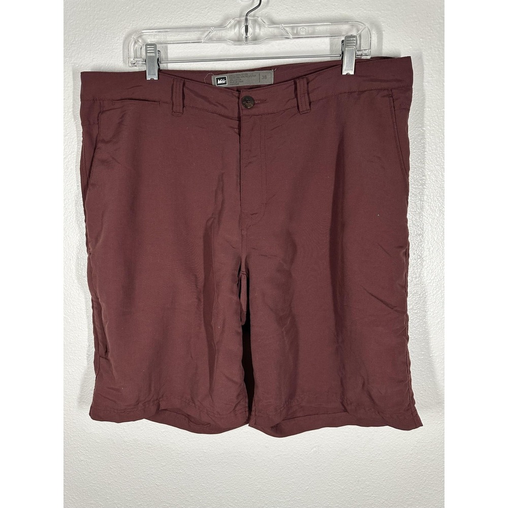 REI‎ Co-op Shorts Mens 38 Burgundy Chino Hiking Walking Outdoor Pockets Casual